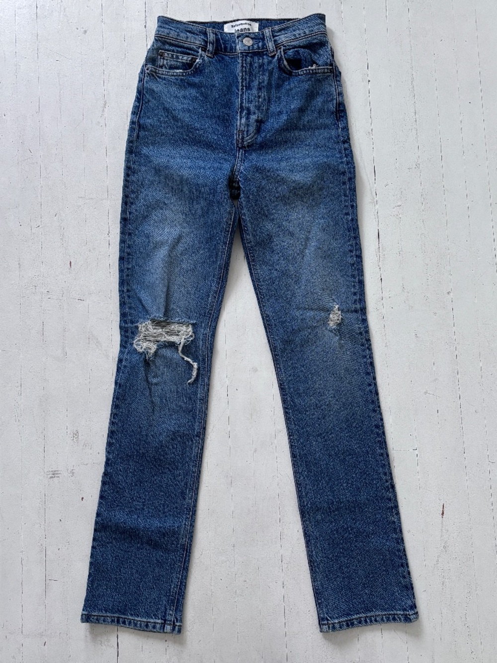 Reformation Liza High Straight Palermo Destroyed Jeans Size 23